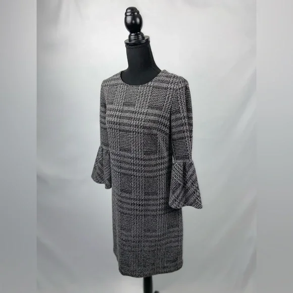 Calvin Klein dress Belle sleeves Size 10 Gray& Black - Picture 4 of 9